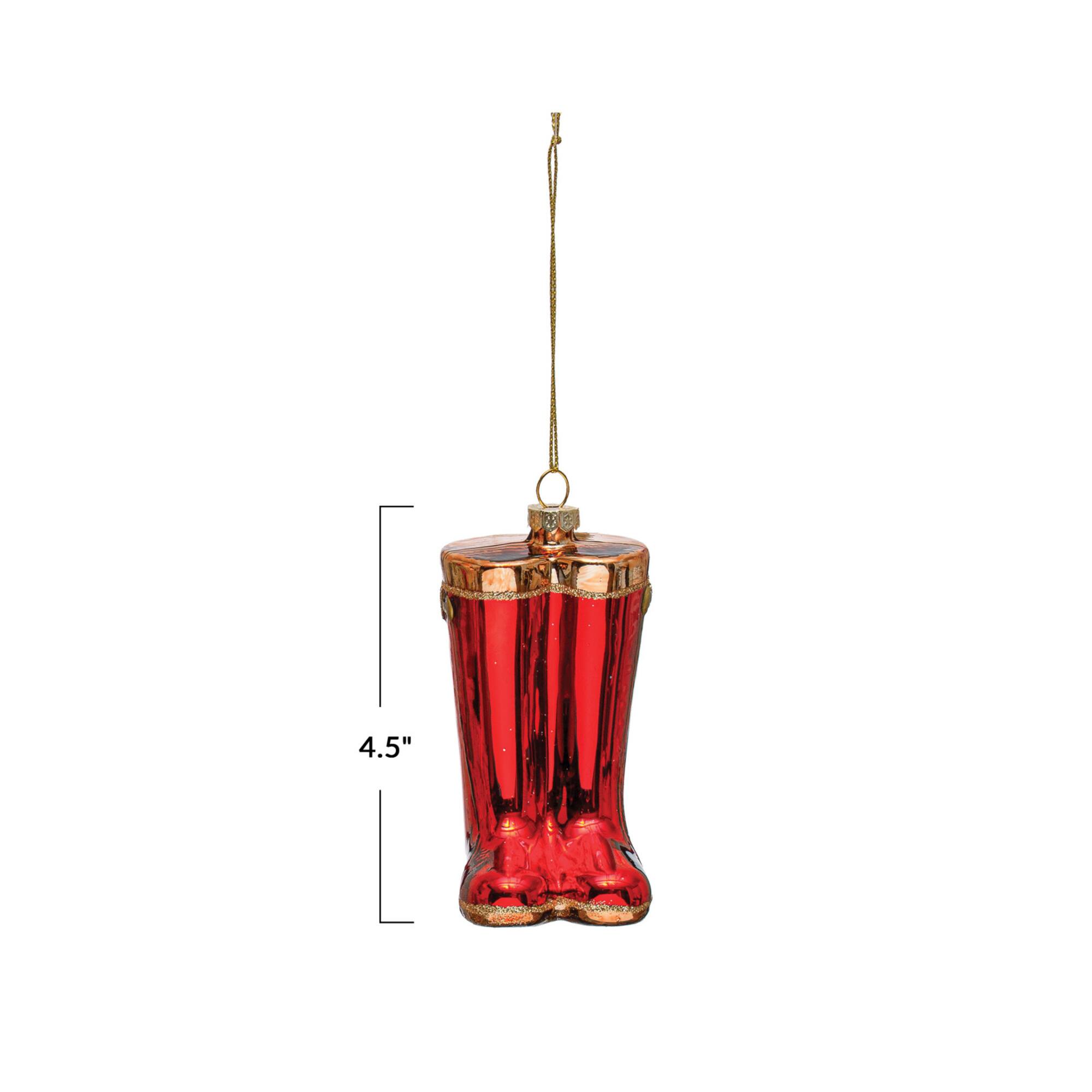Hello Honey® 4.5" Red Glass Galoshes Ornament